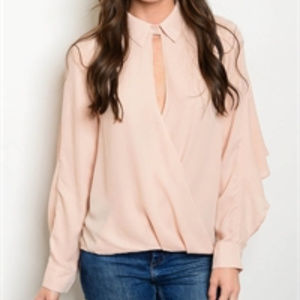 Women Blouse, peach blouse, Sexy blouse
